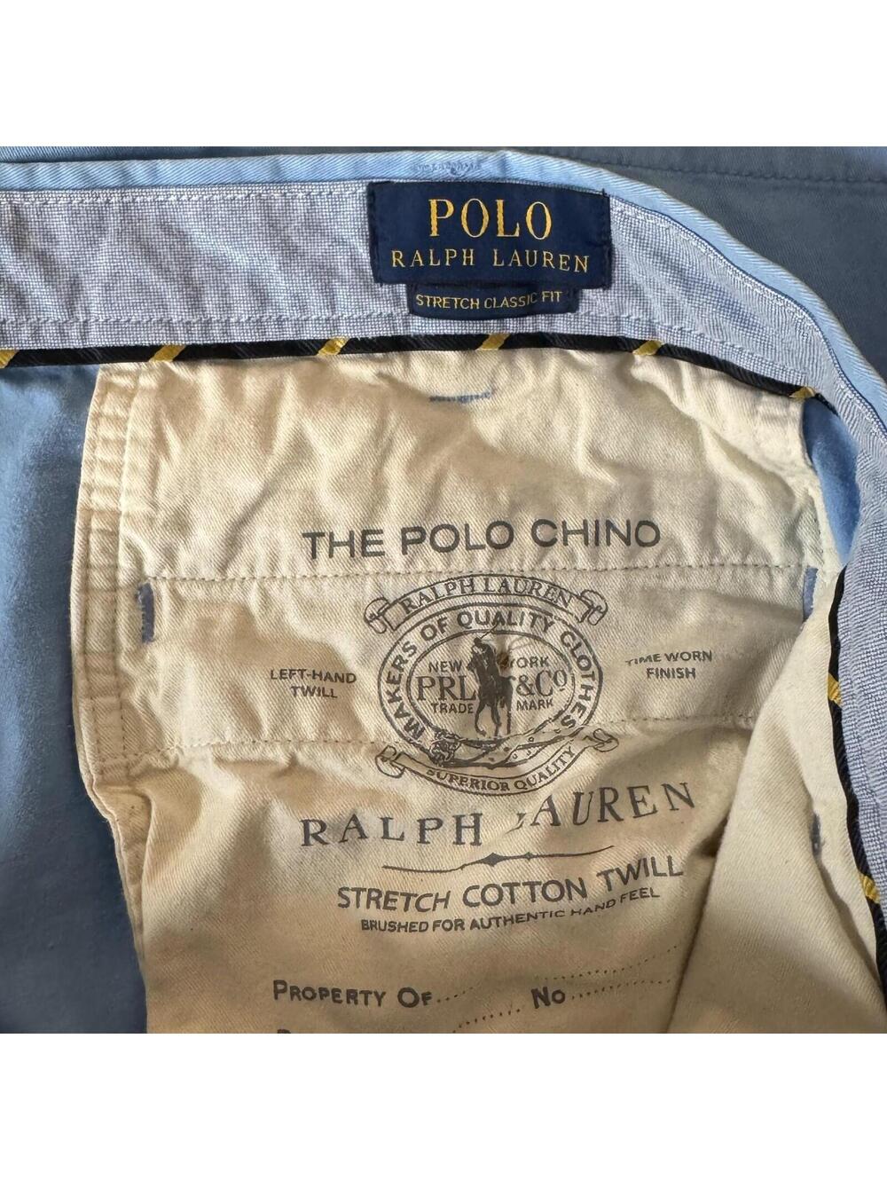 Polo Ralph Lauren Chino Shorts Mens 40 Blue Stretch Classic Fit 9 Inseam Flat - Picture 11 of 11